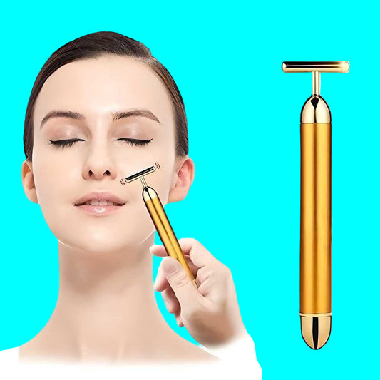 24K Gold Energy Beauty Bar Electric Facial Massage Roller